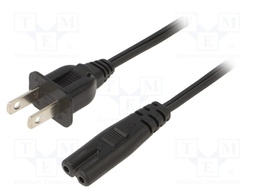 Cable; NEMA 5-15 (B) plug,IEC C7 female; 1.8m; black; PVC; 7A