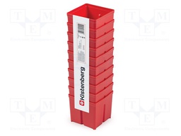 Container: cuvette; red; 105x105x97mm; 10pcs; TAGER BOX; high