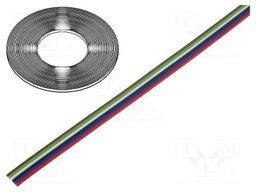 Wire: ribbon; stranded; Cu; 6x0,124mm2; unshielded; PVC; 150V; 50m