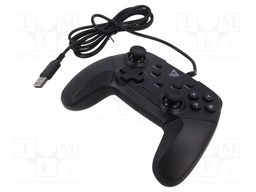 Gamepad; black; USB A; wired; Features: analog joysticks,with LED