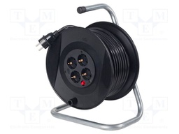 Extension lead; 3G1.5mm2; reel,with brake,rolled; Sockets: 4