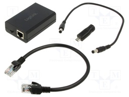 Splitter PoE; PoE (PoE); black; RJ45 socket x2,DC socket x2