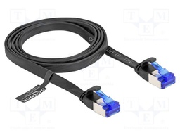 Patch cord; U/FTP; Cat: 6a; RJ45 plug,both sides; 1m; TPE; black