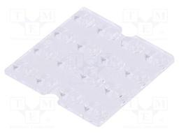 LED lens; square; Mat: PMMA plexiglass; transparent; H: 4.3mm