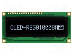 Display: OLED; graphical; 100x8; Window dimensions: 66x16mm; white