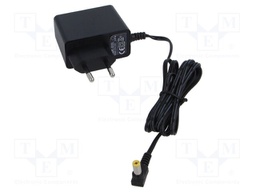 Power supply: switching; mains,plug-in; 15VDC; 1A; 15W; 84%; angled