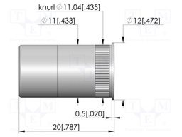 Test probe socket; gold-plated; KS-612; L: 20mm; test needles