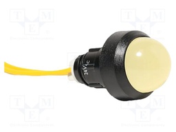 Indicator: LED; recessed; yellow; 24VAC; Ø20mm; IP20; cables; 330mm