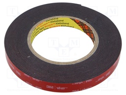 Tape: fixing; W: 15mm; L: 5.5m; Thk: 1.6mm; acrylic; black