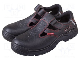 Sandals; Size: 47; black; leather; slip; with metal toecap