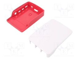 Enclosure: for computer; Raspberry Pi 4 B; ABS; white-red; X: 60mm