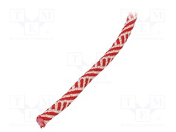 Rope; polypropylene; Ørope: 8mm; L: 50m; with a core; white-red