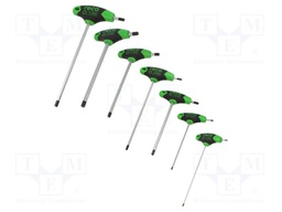 Tools set: keys; hex key; Holder: T; bi-component plastic handles