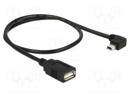 Cable; OTG,USB 2.0; 0.5m; black; Connector colour: black