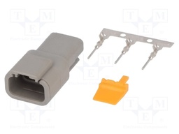 Connector: wire-wire; DTM; plug; male; Size: 20; 0.5÷1.5mm2; PIN: 3