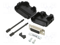 D-Sub HD; PIN: 15; plug; female; for cable; straight; soldering