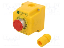 NC; red; Illumin: none; IP65; Pushbutton: mushroom; Man.series: ST22