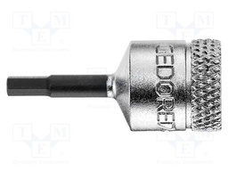 Socket; hex key,socket spanner; 2.5mm; 1/4"; Plating: chromium