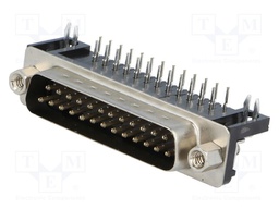 D-Sub; PIN: 25; socket; male; 7,2mm standard; Locking: screws; THT