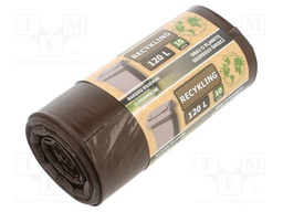 Trash bags; brown; 120l; 10pcs.
