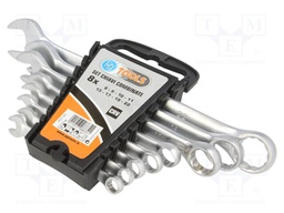 Key set; combination spanner; Chrom-vanadium steel; Pcs: 8