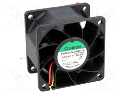 Fan: DC; axial; 24VDC; 60x60x38mm; 96m3/h; 56dBA; ball bearing