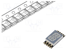 Display: LED; 7-segment; 10.16mm; 0.4"; red; 14÷36mcd; anode; SMD