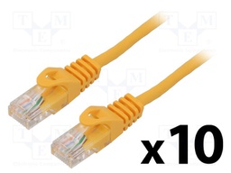 Patch cord; U/UTP; 5e; stranded; CCA; PVC; orange; 1m; 26AWG; Cores: 8