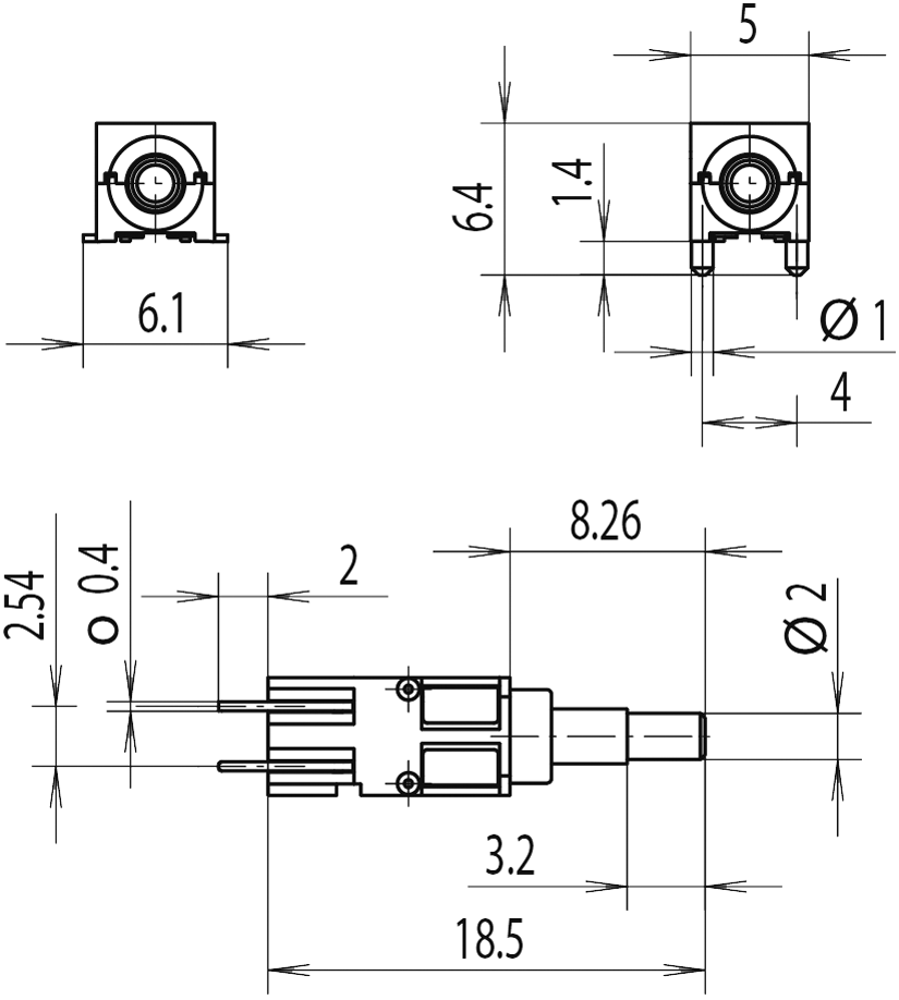 Switch: push-button; Pos: 2; SPST; 0.5A/60VAC; 0.5A/60VDC; 5N; round