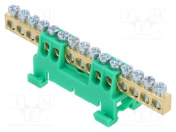 Connector: terminal block; for DIN rail mounting; green; ways: 1