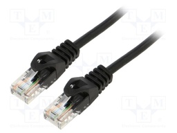 Patch cord; U/UTP; 6; stranded; Cu; LSZH; black; 10m; 26AWG; Cores: 8