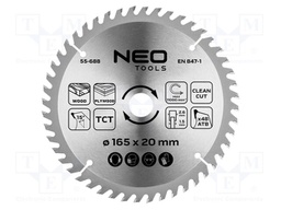 Cutting wheel; Ø: 165mm; Teeth: 48; Holder: assembly hole; 20mm