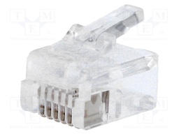Plug; RJ12; PIN: 6; Layout: 6p6c; IDC,crimped; for cable