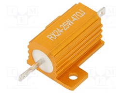 Resistor: wire-wound; with heatsink; 47Ω; 25W; ±5%; 50ppm/°C