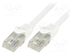 Patch cord; U/UTP; 6; stranded; CCA; PVC; white; 0.5m; 24AWG