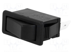ROCKER; SPST; Pos: 2; OFF-ON; 16A/250VAC; 20A/28VDC; black; none