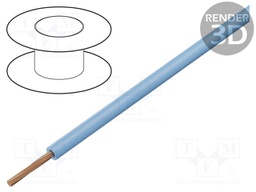 Wire; TLY; stranded; Cu; 0.22mm2; light blue; PVC; 150/300V; 200m