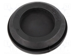 Grommet; with bulkhead; Ømount.hole: 15.5mm; Øhole: 9mm; black