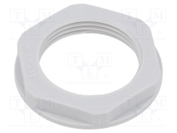 Nut; M25; polyamide; 32mm; light grey; Thread: metric; Pitch: 1.5