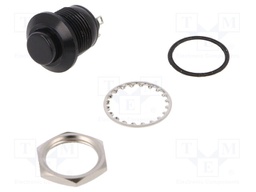 Switch: push-button; Pos: 2; SPDT; 5A/32VDC; black; Illumin: none