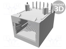 Socket; RJ50; PIN: 10; Cat: 3; shielded; Layout: 10p10c; THT; on PCBs