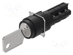 Switch: rotary with key; 16mm; Stabl.pos: 2; NC x3 + NO x3; Pos: 2