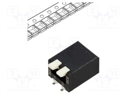 Switch: DIP-SWITCH; Poles number: 2; OFF-ON; 25mA/24VDC; Pos: 2/2