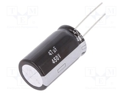 Capacitor: electrolytic; THT; 47uF; 350VDC; Ø18x31.5mm; ±20%; 5000h
