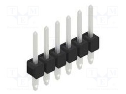 Connector: pin strips; pin header; male; PIN: 6; 2.54mm; THT; 1x6