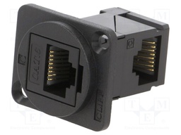 Coupler; FT; Cat: 6; Layout: 8p8c; RJ45 socket,both sides; angled