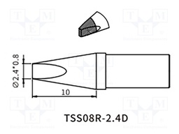 Tip; chisel; 2.4mm; QUICK-TS8