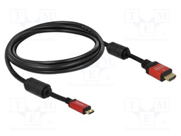 Cable; HDMI plug,mini HDMI plug; Len: 3m; black; 30AWG; Core: Cu