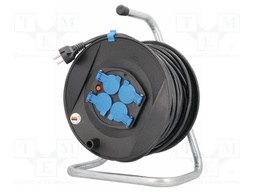 Extension lead; 3G1.5mm2; Sockets: 4; PVC; black; 50m; 16A; Action