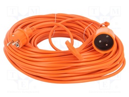 Extension lead; Sockets: 1; PVC; orange; 3x1mm2; 40m; 10A; STANDARD
